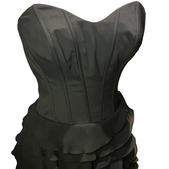 Karen Miller Black Ruffled Dress Size Medium - Picture 9 of 15